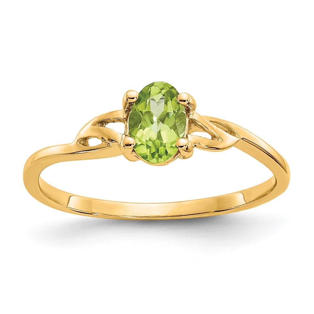 14k Yellow Gold Peridot August Birthstone Ladies Ring Size 7 481$